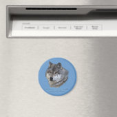 GRAY WOLF HEAD Magnet (In Situ (Geschirrspüler))