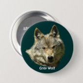 Gray Wolf Head Wildlife-Lover Collector Abzeichen Button (Vorne & Hinten)