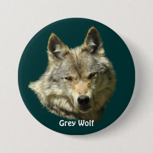 Gray Wolf Head Wildlife-Lover Collector Abzeichen Button