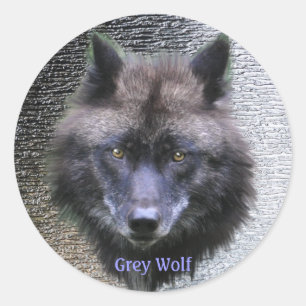 GRAY WOLF HEAD Wildlife Supporter Stickers