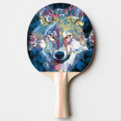 Gray Wolf Head - Wolf Tischtennis Schläger (Rückseite)