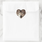 Gray Wolf Herz-Aufkleber (Tasche)