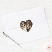 Gray Wolf Herz-Aufkleber (Umschlag)