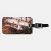Gray Wolf Hinter einem Baum Gepäckanhänger (Vorderseite horizontal)