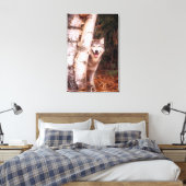 Gray Wolf Hinter einem Baum Leinwanddruck (Insitu (Schlafzimmer))