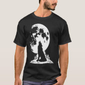 Gray Wolf Howling at Moon T-Shirt (Vorderseite)