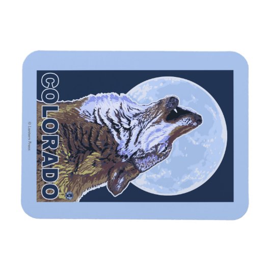 Gray Wolf HowlingColorado Magnet (Horizontal)