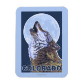 Gray Wolf HowlingColorado Magnet (Vertikal)