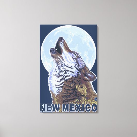 Gray Wolf HowlingNew Mexico Leinwanddruck (Vorderseite)