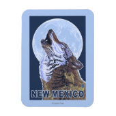 Gray Wolf HowlingNew Mexico Magnet (Vertikal)