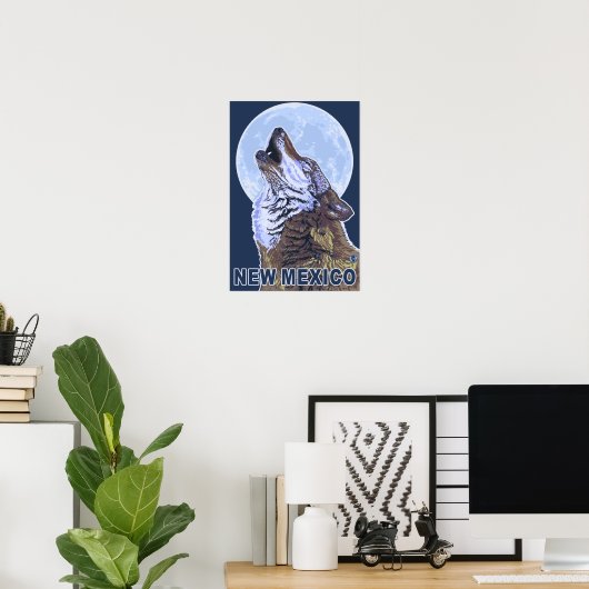 Gray Wolf HowlingNew Mexico Poster (Heimbüro)