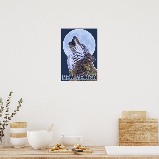 Gray Wolf HowlingNew Mexico Poster (Küche)