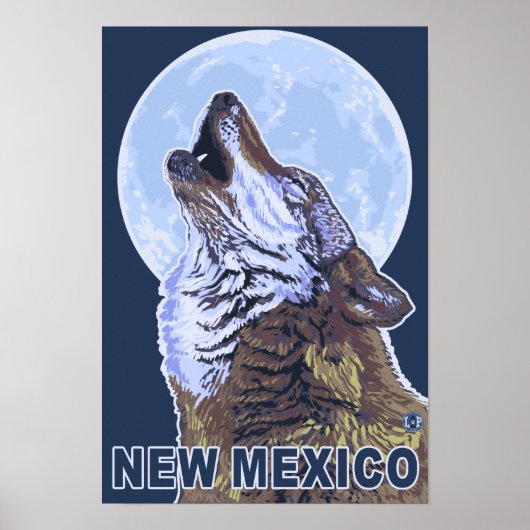 Gray Wolf HowlingNew Mexico Poster (Vorne)