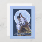 Gray Wolf HowlingNew Mexico Postkarte (Vorne/Hinten)