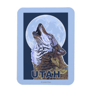 Gray Wolf HowlingUtah Magnet