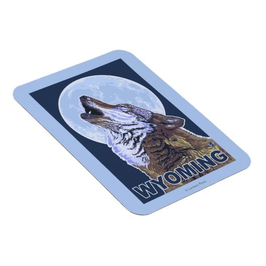 Gray Wolf HowlingWyoming Magnet (Rechte Seite)