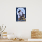 Gray Wolf HowlingWyoming Poster (Küche)