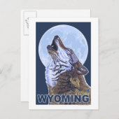 Gray Wolf HowlingWyoming Postkarte (Vorne/Hinten)