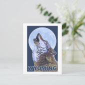 Gray Wolf HowlingWyoming Postkarte (Stehend Vorderseite)