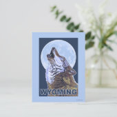Gray Wolf HowlingWyoming Postkarte (Stehend Vorderseite)