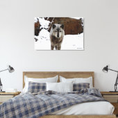 Gray Wolf im Schnee Leinwanddruck (Insitu (Schlafzimmer))