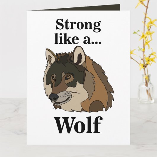 Gray Wolf Karte (Gelbe Blume)