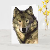 Gray Wolf Karte (Gelbe Blume)