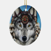 GRAY WOLF KERAMIK ORNAMENT (Rechts)