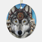 GRAY WOLF KERAMIK ORNAMENT (Links)