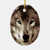 Gray Wolf Keramik Ornament (Vorne)
