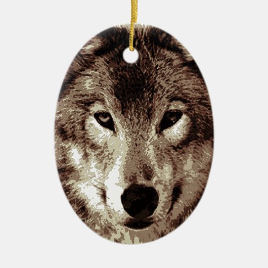 Gray Wolf Keramik Ornament (Vorne)