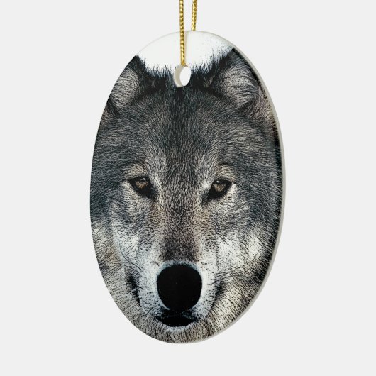 Gray Wolf Keramikornament (Links)