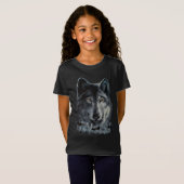 Gray Wolf Kids - Schwarz im Dunkeln T-Shirt (Vorne ganz)