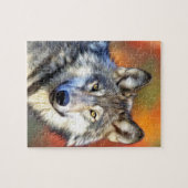 Gray Wolf Kunstmalerei Puzzle (Horizontal)
