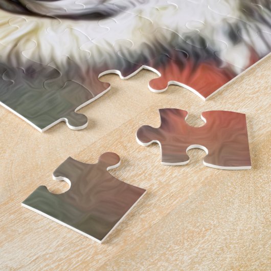 Gray Wolf Kunstmalerei Puzzle (Seite)