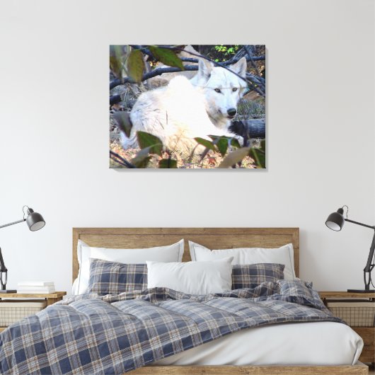 Gray Wolf Leinwand (Insitu (Schlafzimmer))