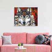 Gray Wolf Leinwanddruck (Insitu (Wohnzimmer))