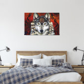 Gray Wolf Leinwanddruck (Insitu (Schlafzimmer))