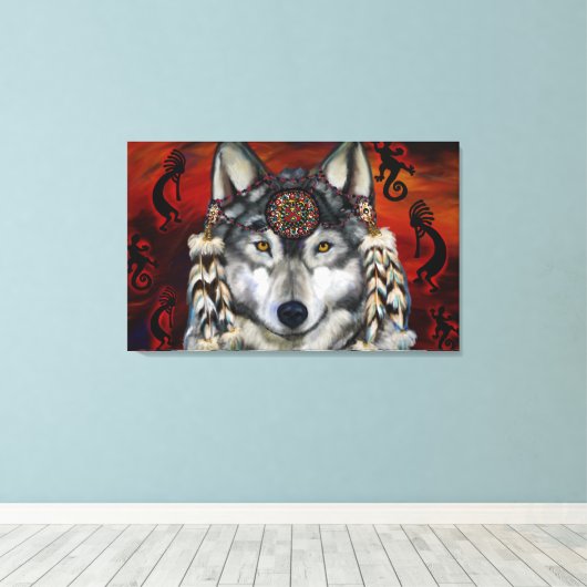 Gray Wolf Leinwanddruck (Insitu (Holzboden))