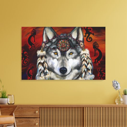 Gray Wolf Leinwanddruck (Insitu (Wohnzimmer))