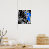 Gray Wolf & Moon Poster (Küche)