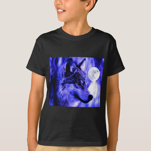 Gray Wolf & Moon T-Shirt (Vorderseite)