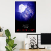 Gray Wolf Motivierend Einzigartig Blaue Nacht Full Poster (Heimbüro)