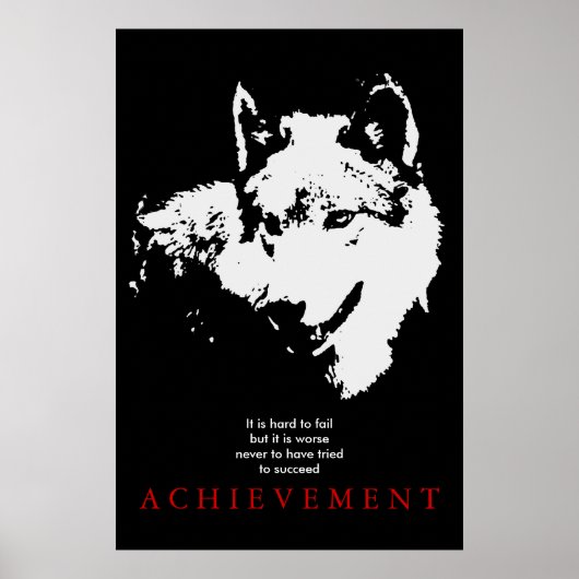 Gray Wolf Motivierend Pop Kunst, Kultur Poster (Vorne)