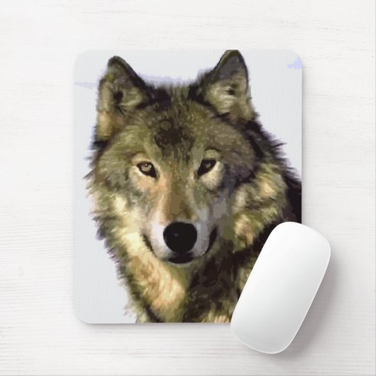 Gray Wolf Mousepad (Mit Mouse)