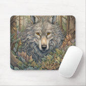 Gray Wolf Mousepad (Mit Mouse)