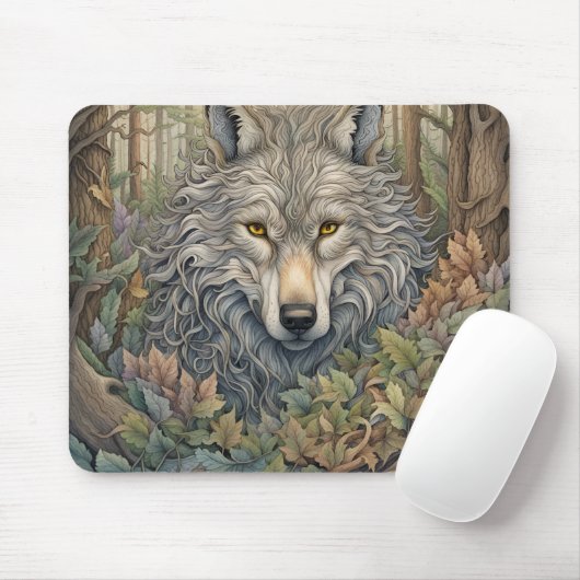 Gray Wolf Mousepad (Mit Mouse)