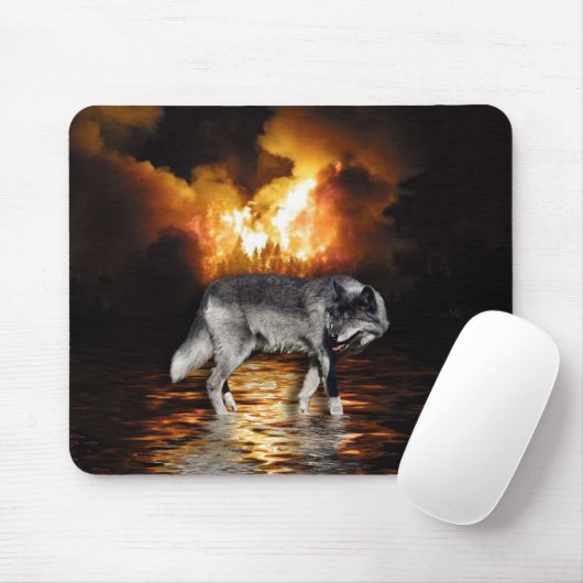 Gray Wolf Mousepad (Mit Mouse)