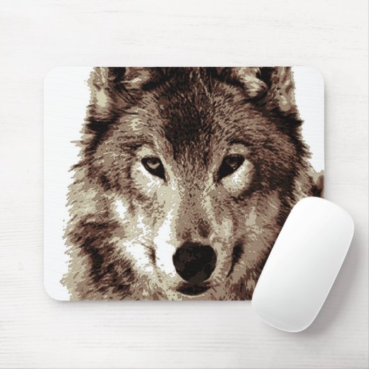 Gray Wolf Mousepad (Mit Mouse)