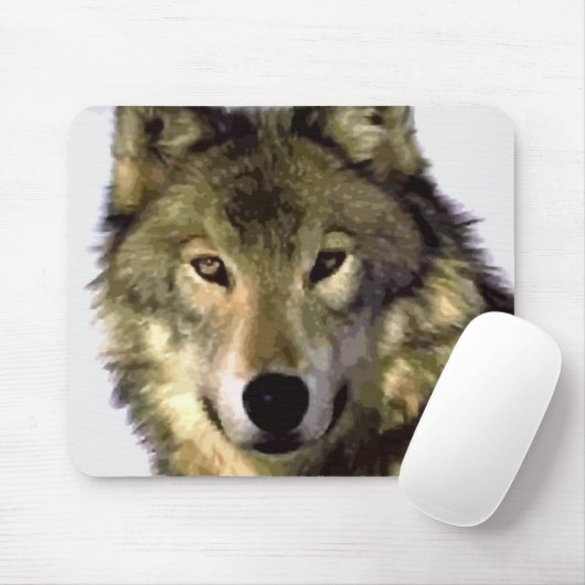 Gray Wolf Mousepad (Mit Mouse)